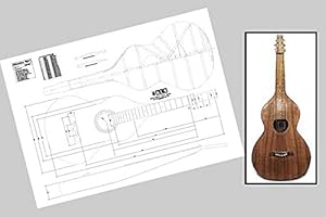 AUST LUTHIERS SUPPLIES ALS Plan of a Weissenborn Acoustic Lap Slide Guitar - Full Scale Print