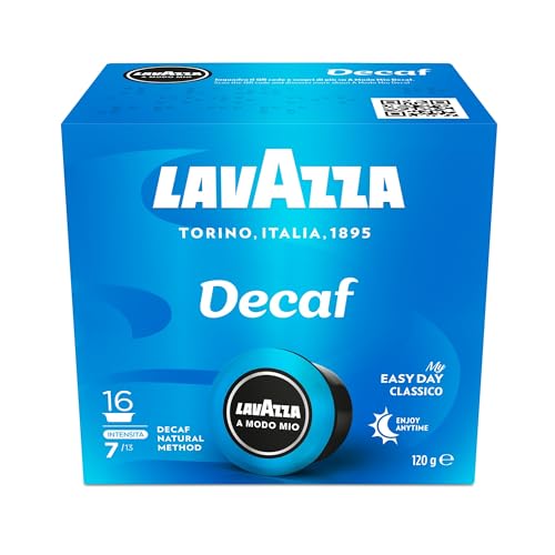 Lavazza, A Modo Mio Dek, Entkoffeinierte Espresso Kapseln, 1 Packung mit 16 Kaffeekapseln, 100% Arabica, Vollmundiger und Ausgewogener Geschmack, Intensitaet 7/10, Mittlere Roestung