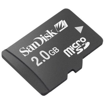 Sandisk 2gb microsd / transflash card w/sd adapter camc…