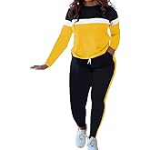 HTD Womens 2 Piece Outfits Casual Sweatsuits Long Sleeve Tracksuit Matching Sets