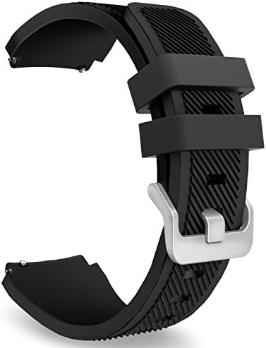 Gear S3 Frontier/ Classic Watch Band, CoolDi [1-PACK] Soft Silicone Replacement Sport Strap for Samsung Gear S3 Frontier/S3 Classic/Moto 360 2nd Gen 46mm Smart Watch, Black (Black)