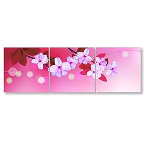 Romantic Flower Home Artwork for Living Room Bedroom x3 Panels