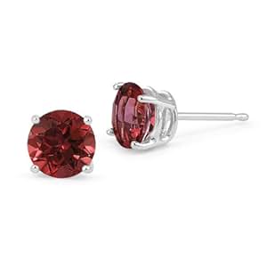 Amazon.com: 6mm Ruby Stud Earrings in Platinum Screw Back Posts: Jewelry