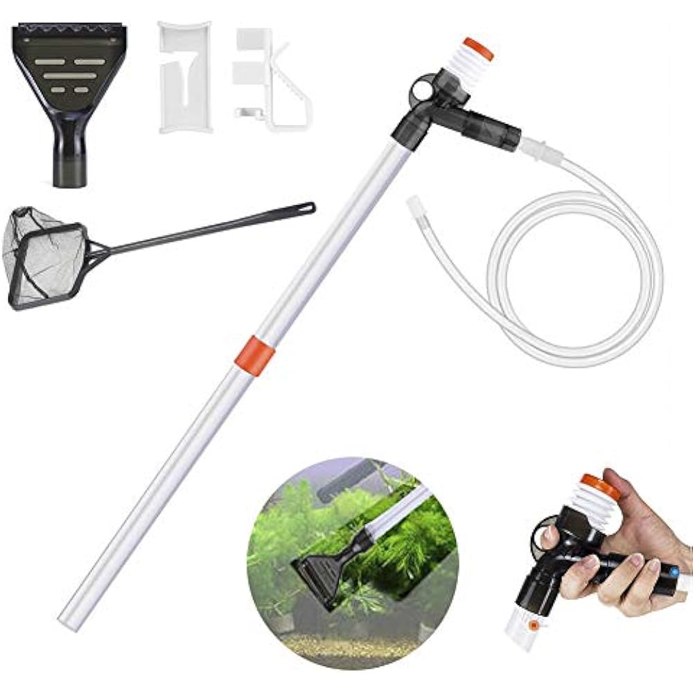 Aquarium Gravel Cleaner Fish Tank Vacuum Kit With Glass Scrapers Siphon Cleaning 711091958605 eBay