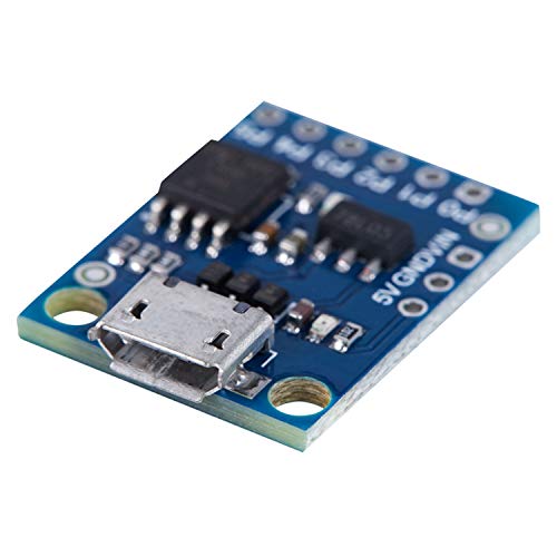 Vaorwne Attiny85 Micro-USB Development Board Module for ATtiny MC, 5V Micro USB Development Board Module Microcontroller Blue