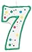 Wilton W91-07 Numeral Candle, 3-Inch by 1.5-Inch, No. 7, Green, 1-Pack