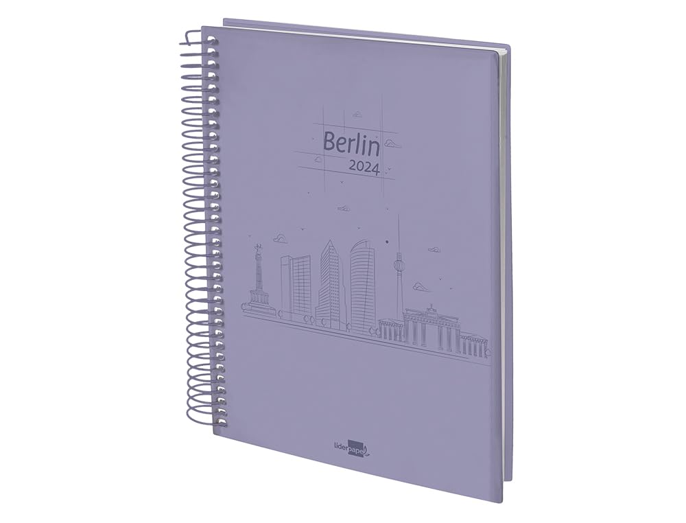 Liderpapel Spiral Diary Gazi A4 2024 Day Page Cover Polypropylene Paper 70 g Berlin