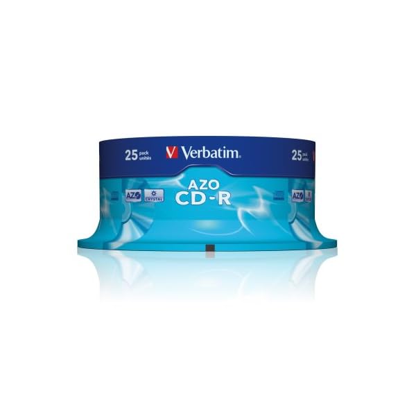 Verbatim CD-R AZO Crystal 700 MB, 25er Pack Spindel, CD Rohlinge, 52-fache Brenngeschwindigkeit mit langer Lebensdauer, leere CDs, Audio CD Rohling, für Fotos & Videos & Dokumente – Bild 3