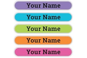 Oliver's Labels Jewel Palette Theme Mini Labels, 100 Durable Personalized Name Labels & Tags for School Supplies, Camp Gear, 