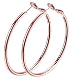 Loop earings , Rose Gold Plated Hoops Earrings For Women girl Not allergies