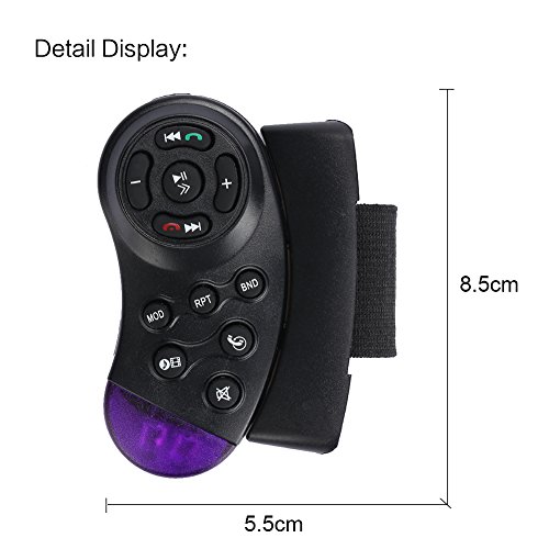 Leaftree Universal Steering Wheel IR Remote Control for Car CD DVD TV Mp5 Player，Black - Thumbnail 5