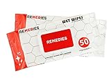REMEDIES Disposable Adult Wipes Body Washcloth, Deodorizing Hygiene Cleansing Adult Wet Wipes, 12 Packs of 50