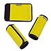 BlueCosto 5x Luggage Tag Label + 2x Neoprene Suitcase Handle Wrap Grips - Yellow
