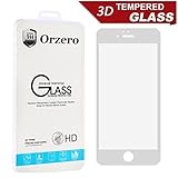 iPhone 6 6S 3D Curve Full Cover Tempered Glass Screen Protector Orzero 0.2mm Carbon Fiber Material 3D Touch Compatible 9 Hardness Anti Glare Anti Fingerprint-White