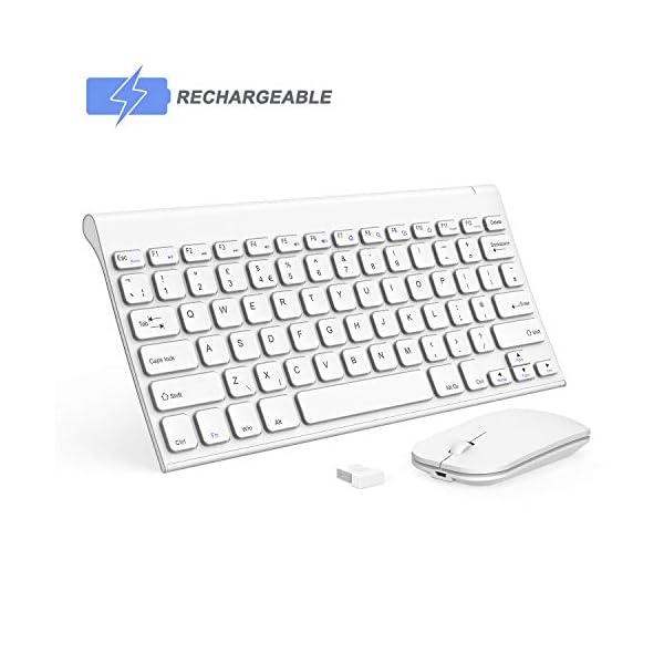 Small Wireless Keyboard and Mouse, seenda Ultra Compact Rechargeable USB Keyboard and Mouse Combo with Portable Size Low…