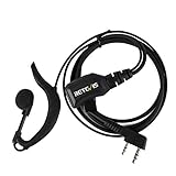 Retevis 2 Way Radio Earpiece Volume Adjustment G Shape Headset with Mic for Baofeng UV-5R Retevis H-777 RT-5R RT22 RT21 Kenwood Walkie Talkie (1 Pack)