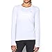Under Armour Women's HeatGear Armour Long Sleeve Shirt, White/Metallic Silver, Small