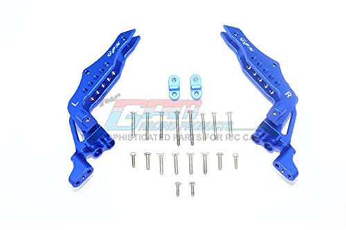 GPM Losi 1:10 Baja Rey / Rock Rey Upgrade Parts Aluminum Rear Shock Tower - 1Pr Set Blue
