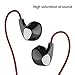 UiiSii U1 Earphones Wired In-ear Earbuds Headphones with Microphone Stereo Corded Headset (Black/red)
