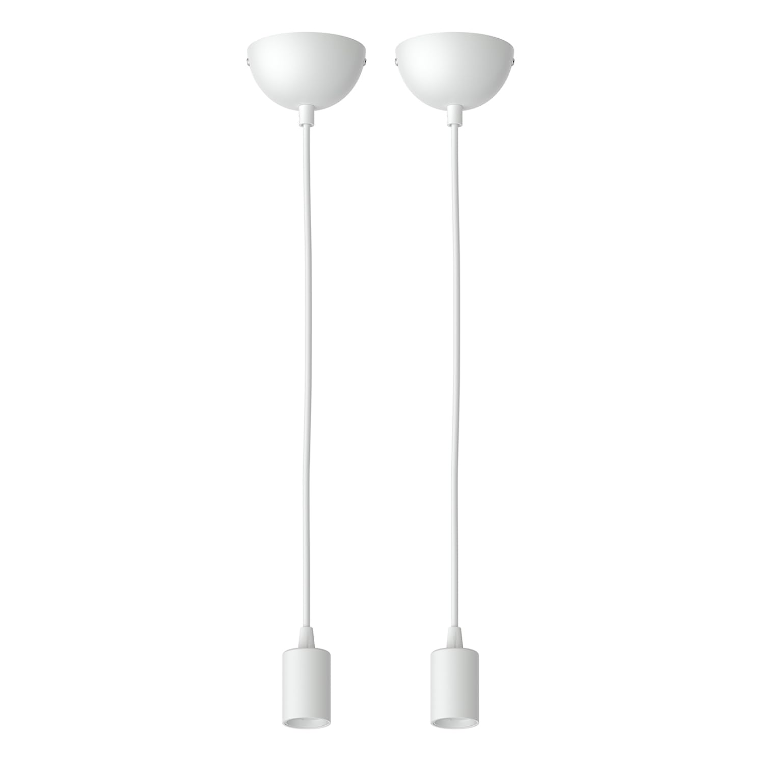 ledscom.de 2 pcs. Pendant Light/Hanging lamp DORI, White matt, 1x E27 max. 60W