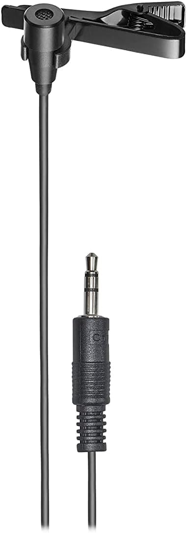 Audio-Technica ATR3350xiS Omnidirectional Condenser Clip-On Microphone for Smartphones,Black