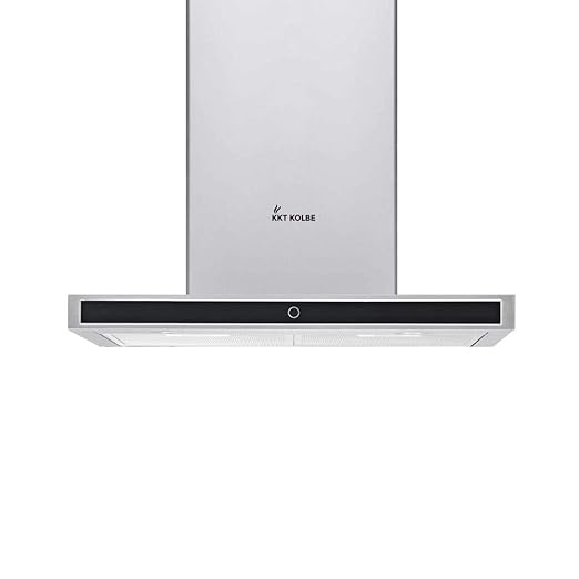 Dunstabzugshaube, Inselhaube (60cm, Edelstahl, Schwarzes Glas, Leise, Energieklasse A, 3 Stufen, LED-Beleuchtung, TouchSelect