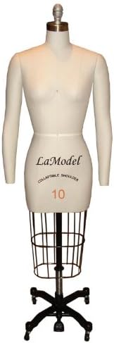 Professional Dress Form Female Half Body Size 10 with Collapsible Shoulders and Two Removable Arms - Mannequin for Fashion Design & Sewing