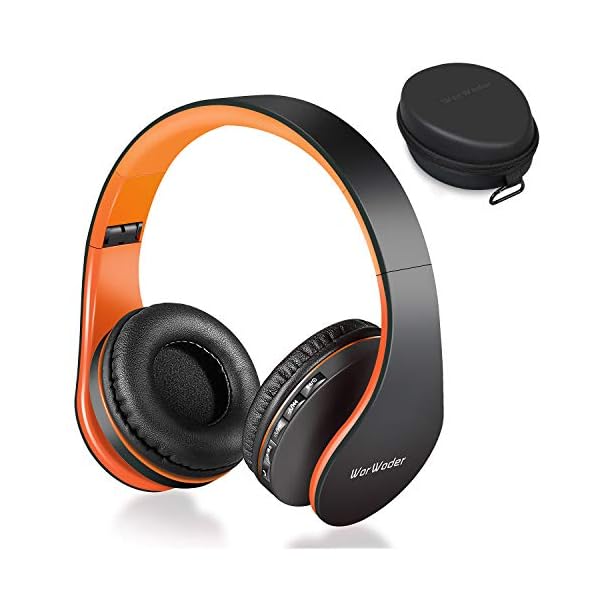 Wireless-Bluetooth-Over-Ear-Stereo-Foldable-HeadphonesWireless-and-Wired-Mode-Headsets-with-Soft-Memory-Protein-EarmuffsBuilt-in-Mic-for-Mobile-Phone-PC-Laptop-Black-Organge Wireless Bluetooth Over Ear Stereo Headphones, Wireless and Wired Mode Headsets with Soft Memory-Protein Earmuffs, Built…