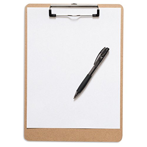 Clipboards (Set of 5) by Office Solutions Direct! ECO Friendly Hardboard Clipboard, Low Profile Clip Standard A4 Letter Size