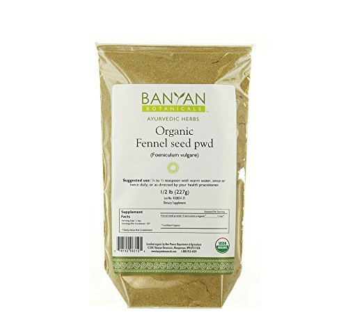 Banyan Botanicals Fennel Powder - Certified Organic, 1/2 lb - Foeniculum vulgare - Aromatic spice that supports healthy digestion
