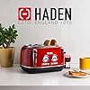 Haden-Jersey-Toasters-4-Slice-Toaster-Red-CD40 Haden Jersey Red Toaster 4 Slice – Electric Stainless Steel Toaster - Reheat and Defrost Functions - Self Center…