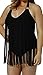 Pretty Plus Size Tassel Fringe Padded Bikini Bandeau One Piece Swimsuits, Black, Asian XXXL = US XXL