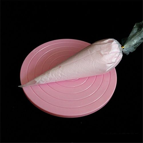 GERGORY Cake Turntable, Icing Single Tier 360 Degrees Rotating Cake Stand Cake Decorating Holder Pink