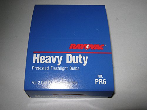 Rayovac Heavy Duty PR6 Pretested Flashlight Bulbs, Box of 10,