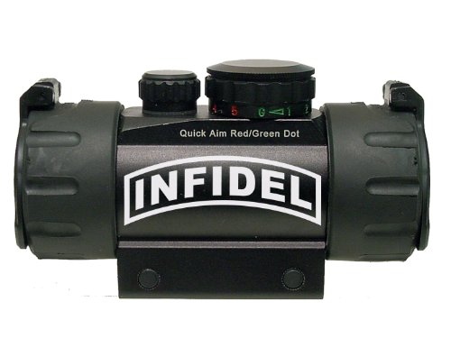 Banner Infidel engraved Leapers UTG Red or Green DOT CQB Tactical sight by NDZ Performance