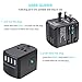Universal Travel Adapter, NEWVANGA International Power Adapter, Worldwide All in One Rapid Charge with 3 USB & 1 Type-C Ports Plug Adapter Converter Wall Charger for European UK AUS Asia Phone Laptop