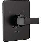 Delta Velum 14 Series Single-Function Valve Trim Kit, Matte Black Handle Set for Shower Faucet System, Matte Black T14037-BL 