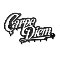 Carpe Diem Key Holder for Wall (8-Hook Rack) Decorative, Metal Hanger for Front Door, Kitchen, or Garage | Store House, Work, Car, Vehicle Keys | Vintage Decor