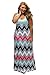 Linsery Women's Plus Size Scoop Neck Tank Top Chevron Zig Zag Stripe Maxi Dress