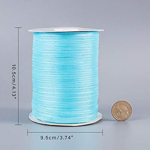 Sheer organza ribbon in various colors and patterns.