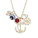 LUX ACCESSORIES Gold Tone Nautical Cluster Anchor Ship Wheel Charm Necklace