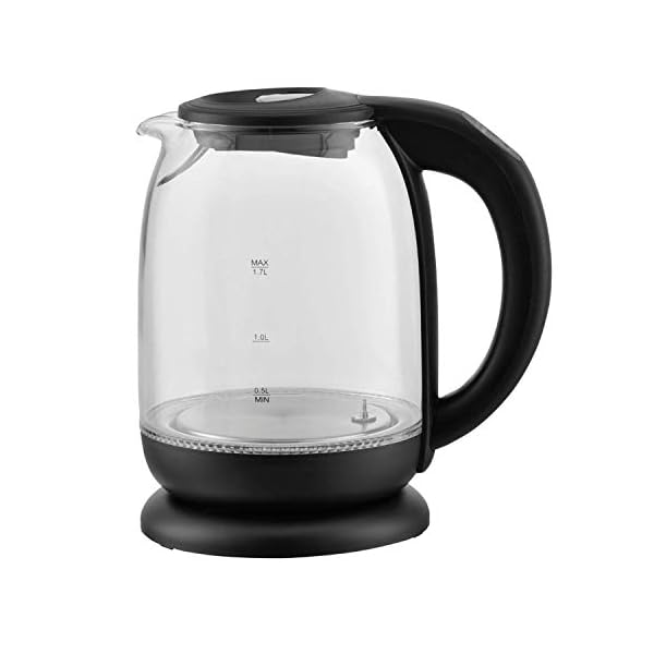 T24 Wasserkocher Glas 1,7 L mit Temperatureinstellung 60-100 Â°C, 2.200W Schwarz mit LED Beleuchtung – Bild 7