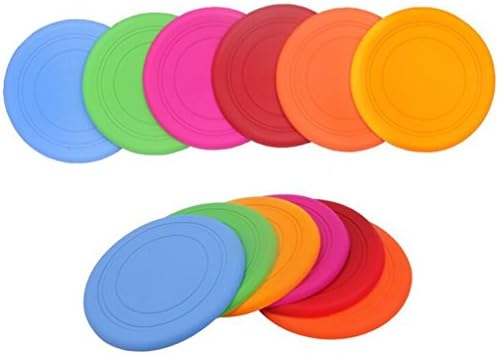 KYZ Soft Silicone Flyer Dog Toy Dog Outdoor Training Frisbee Dog Chew Toys 12Pack