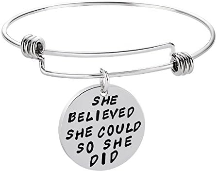 Bracelets for Women Wire Bangle-Wordless Love She Believed She Could So She Did Bangle Bracelet