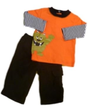 Carters Infant Boys Glow in Dark Monster Halloween Outfit Sweat Pants T-Shirt