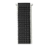 Speidel Men's Stainless Steel Comfortable Stretch Thinline Black with Silver Watchband 18-22mm, Straight End, No Clasp