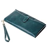 Vbiger Women's Genuine Leather Purse Long Bifold Clutch Organizer Wallet