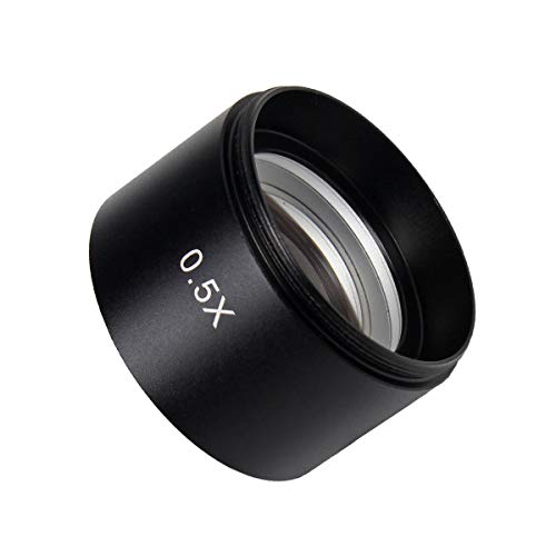 MOUTEC 0.5X Barlow Lens(Auxiliary Lens) for Stereo Microscopes(1-7/8" 48mm) - Perfect Microscope Accessory Assisted Electronic Repairing Identification Soldering and More