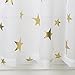 Gold Star Print Curtains for Nursery Kids Bedroom Cute Twinkle Stars with White Trasparent Voile Window Drapes for Living Room Grommet 2 Panels 54 W by 63 L inch Curtain by GD