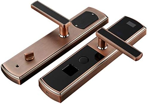 スマートドアロック スマート指紋パスワードロック亜鉛合金ドアブロンズスマート盗難防止指紋パスワードロック 補助錠 錠前 色 Size 大型家電 褐色 Size ドラッグストア One Size B084s485c5